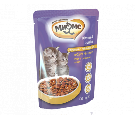 Pauch Mnyams dlya kotyat s kuriczej 100 g v souse