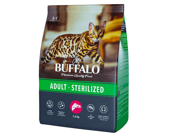 Mr.Buffalo dlya vzrosly`kh sterilizovanny`kh koshek i kotov (kuricza)