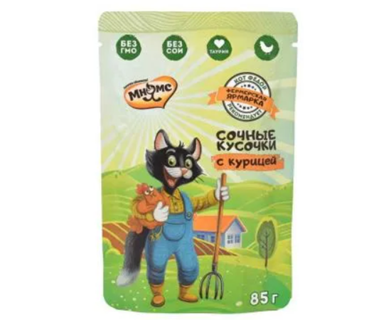 Pauch Mnyams dlya koshek Fermerskaya yarmarka liniya Kot Fedor (s kuriczej) 85g